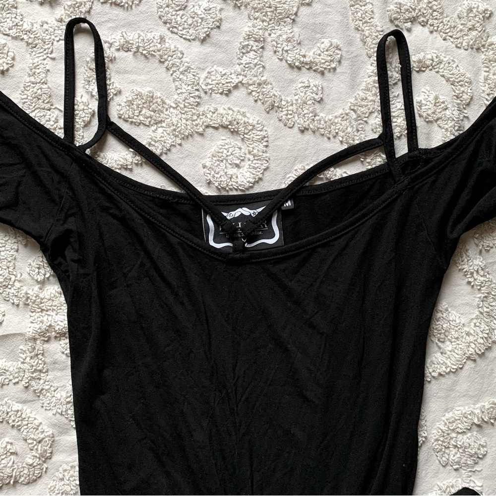 Killstar Strappy Cold Shoulder Dress w Slit medium - Picture 11 of 12